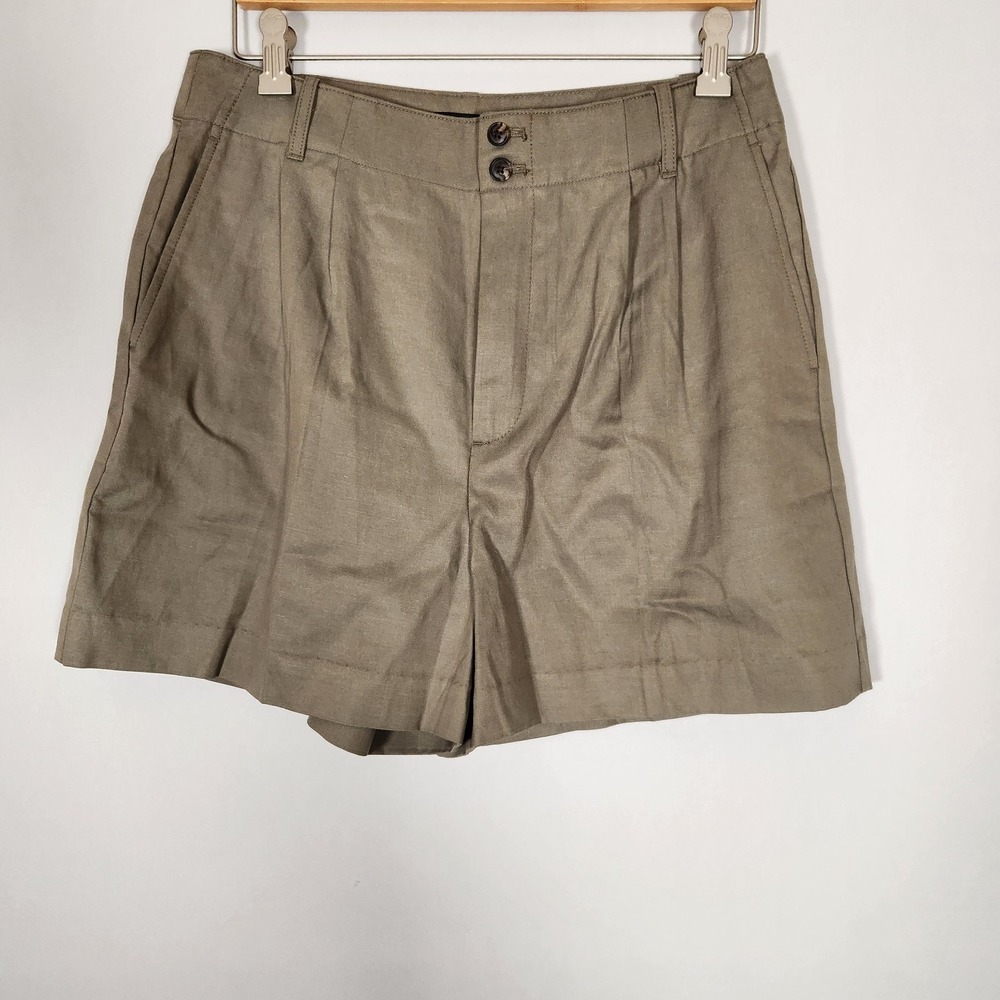 Madewell Women Olive Green Lyocel Cotton Blend Chino Shorts Size 10 NWT 4 Inch